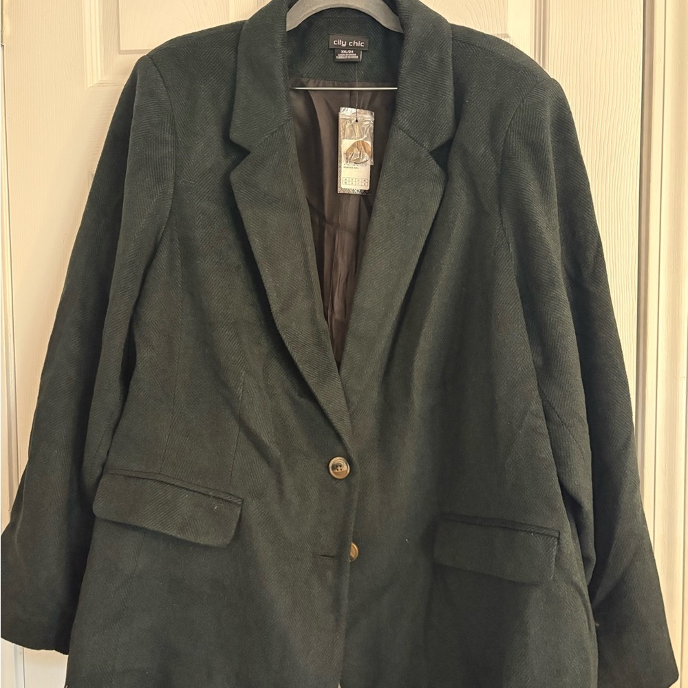 City Chic Dark Green Blazer for Women